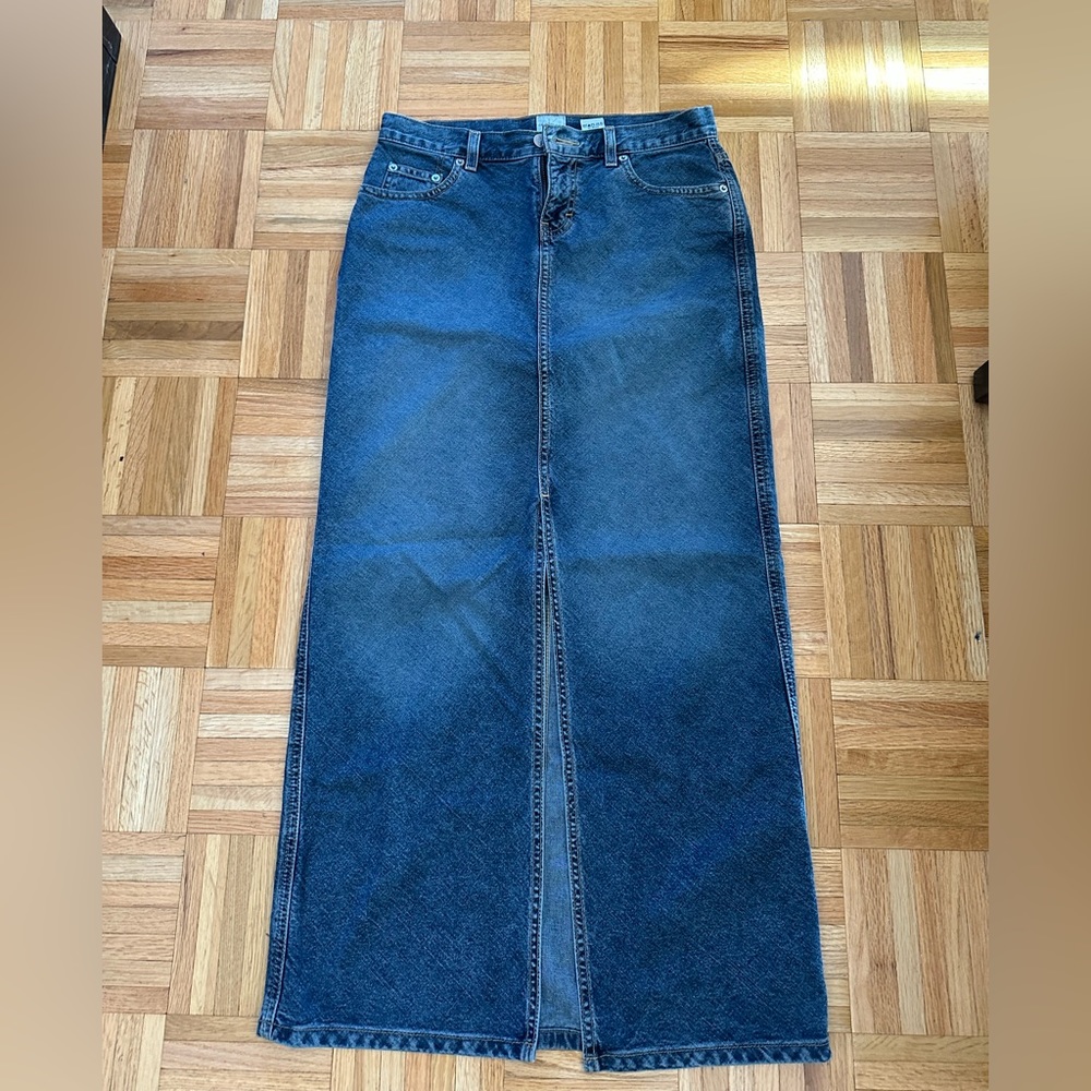 Calvin Klein blue denim maxi skirt SZ 3